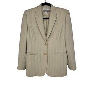 Vintage Beige Petite Sophisticate Collectibles Women's Size 6 Blazer Pinstripe‎